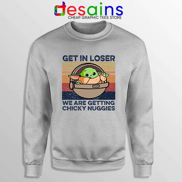Chicky Nuggies Baby Yoda Sport Grey Sweatshirt Meme Grogu