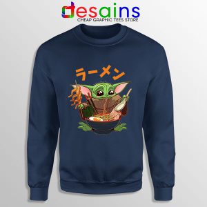 Funny Ramen Baby Yoda Navy Sweatshirt The Mandalorian