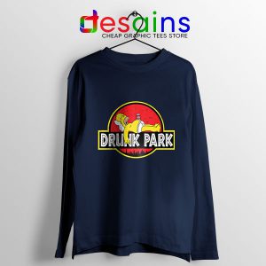 Homer Drinking Beer Navy Long Sleeve Tee Drunk Park