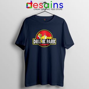 Homer Drinking Beer Navy T Shirt Drunk Park Simpsons