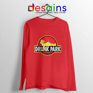 Homer Drinking Beer Red Long Sleeve Tee Drunk Park