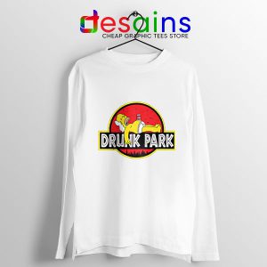 Homer Drinking Beer White Long Sleeve Tee Drunk Park