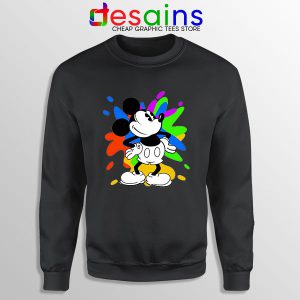 Mickey Mouse On Disney Art Black Sweatshirt Cartoon