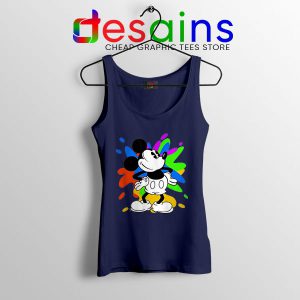 Mickey Mouse On Disney Art Navy Tank Top Cartoon