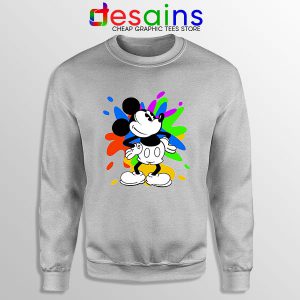 Mickey Mouse On Disney Art Sport Grey Sweatshirt Cartoon