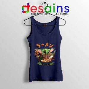 Ramen Baby Yoda Meme Navy Tank Top Star Wars Mandalorian