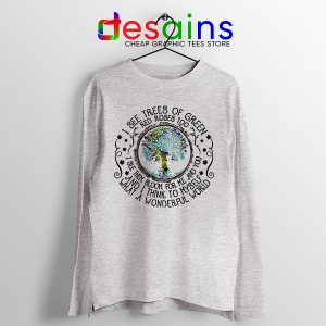 What a Wonderful World Lyrics Grey Long Sleeve Tee Louis Armstrong