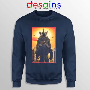 Who Won Godzilla or King kong Navy Sweatshirt