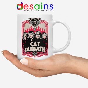 Black Cat Sabbath White Mug Funny Rock Bands