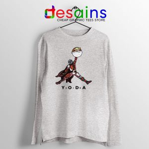 Buy Air Jordan Retro Baby Yoda Sport grey Long Sleeve Tee Mandalorian