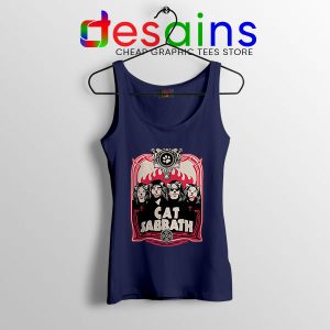 Cat Sabbath Band Navy Tank Top Funny Meow