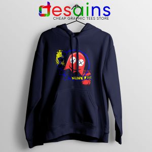 Cheap Blink 182 Game Navy Hoodie Blinky Pac Man