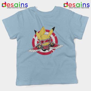 Funny The Falcon Pikachu Light Blue Kids Tee Pokemon