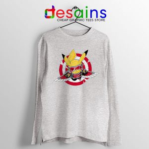 Funny The Falcon Pikachu SPort Grey Long Sleeve Tee Disney+