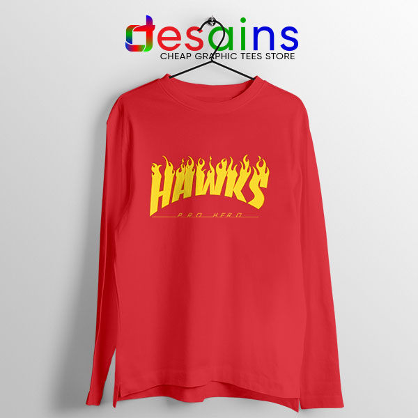 Hawks Logo Parody Red Long Sleeve Tee My Hero Academia