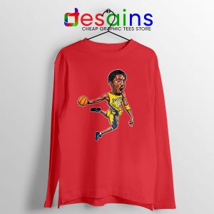 Last Kobe Bryant Game Dunk Red Long Sleeve Tee NBA Lakers