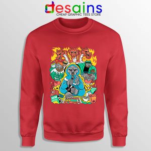 MF Doom Comic Red Sweatshirt Celebrity Rapper