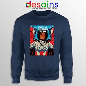 Purple Haze Kiss the Sky Navy Sweatshirt Jimi Hendrix