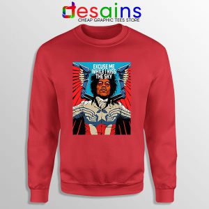 Purple Haze Kiss the Sky Red Sweatshirt Jimi Hendrix