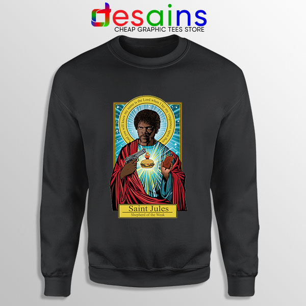 Saint Jules Pulp Fiction Black Sweatshirt Jesus Christ