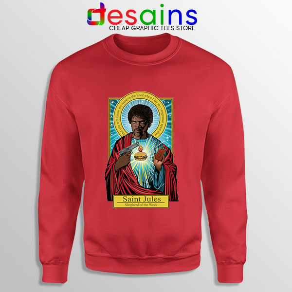 Saint Jules Pulp Fiction Red Sweatshirt Jesus Christ