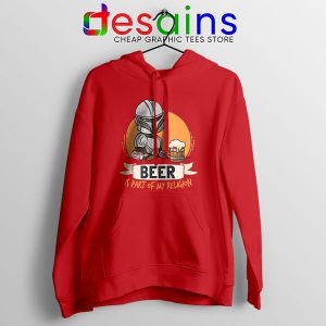 Best Mandalorian Beer Red Hoodie Funny Beer Religion