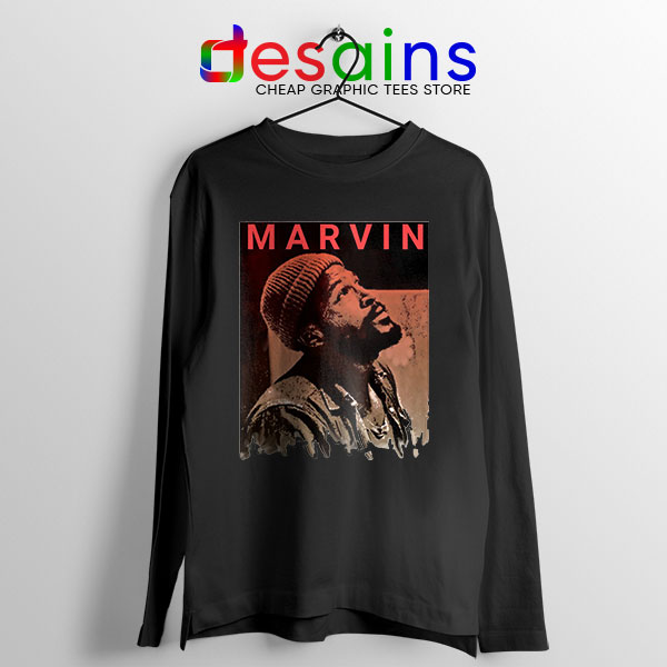 Best Marvin Gaye Tribute Black Long Sleeve Tee Soul Singer