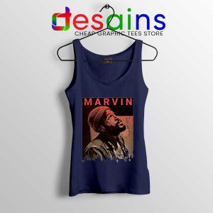 Best Marvin Gaye Tribute Navy Tank Top Soul Singer