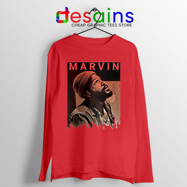 Best Marvin Gaye Tribute Red Long Sleeve Tee Soul Singer