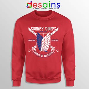 Best Survey Corps Costume Red Sweatshirt Attack on Titan