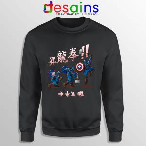 Captain America Shoryuken Black Sweatshirt Street Fighter