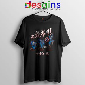 Captain America Shoryuken Black T Shirt Street Fighter