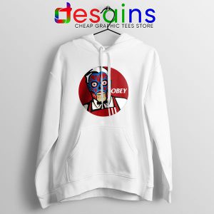 Funny Obey KFC Skull White Hoodie Face Bones Logo