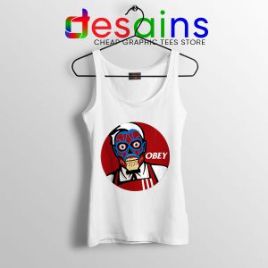 Funny Obey KFC Skull White Tank Top Face Bones Logo