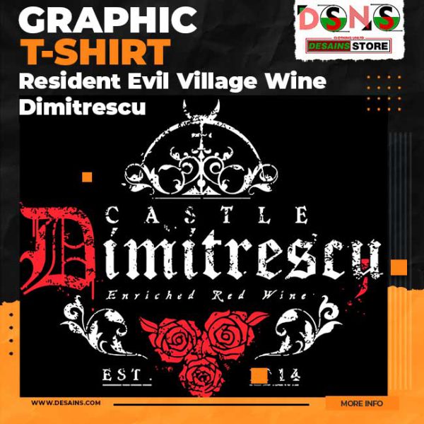 Gothic Horror Resident Evil Village Wine Graphic T-Shirt