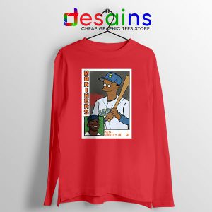 Ken Griffey Jr Homer Simpson Red Long Sleeve Tee Mariners
