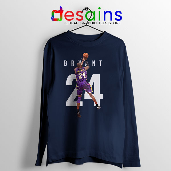 Kobe Bryant 24 Best Dunk Navy Long Sleeve Tee Legend NBA