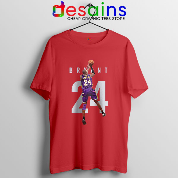 Kobe Bryant 24 Best Dunk Red T Shirt Legend NBA Merch