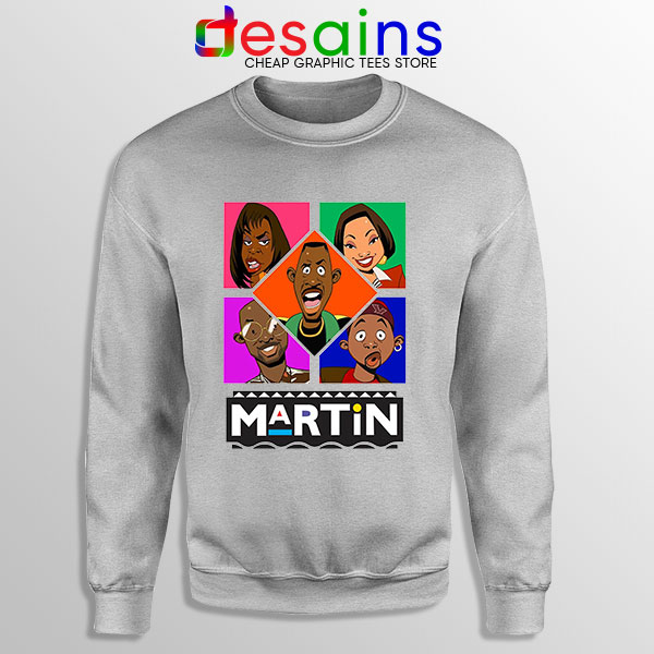 Martin TV Show Characters Sport Grey Sweatshirt Sitcom