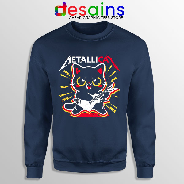 Metallica Cat Funny Navy Sweatshirt Metallicat Band
