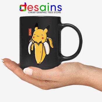 Pikachu Memes Banana Black Mug Cute Pokemon