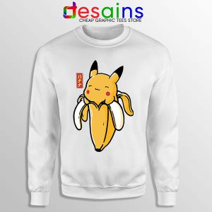Pikachu Memes Banana White Sweatshirt Cute Pokemon