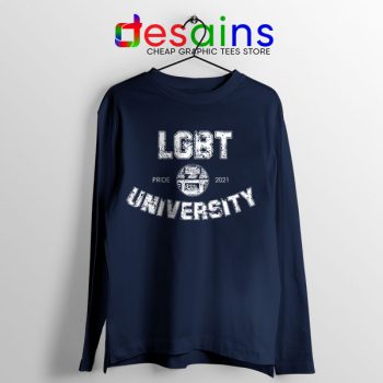 Pride LGBT University Navy Long Sleeve Tee Queer