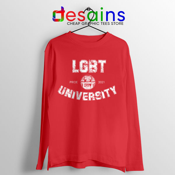 Pride LGBT University Red Long Sleeve Tee Queer