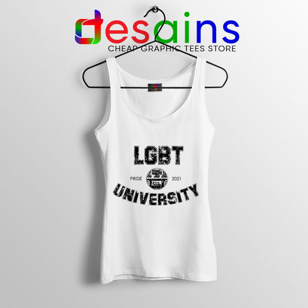 Pride LGBT University White Tank Top Queer
