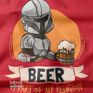 Star Wars Mandalorian Sweatshirt with Beer Is My Religion Print