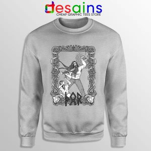 Thor God of Protection Sport Grey Sweatshirt Norse Mythology