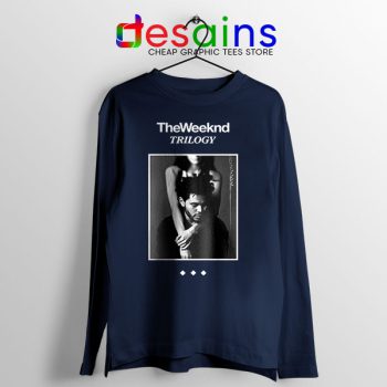 Trilogy The Weeknd Album Cover Navy Long Sleeve Tee XO