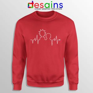 Funny Heartbeat Rick and Morty Red Sweatshirt Adult Swim