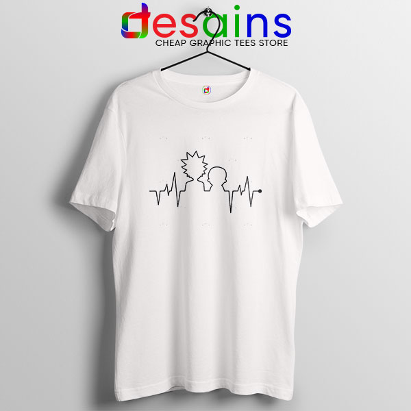 Funny Heartbeat Rick and Morty White T Shirt Adult Swim